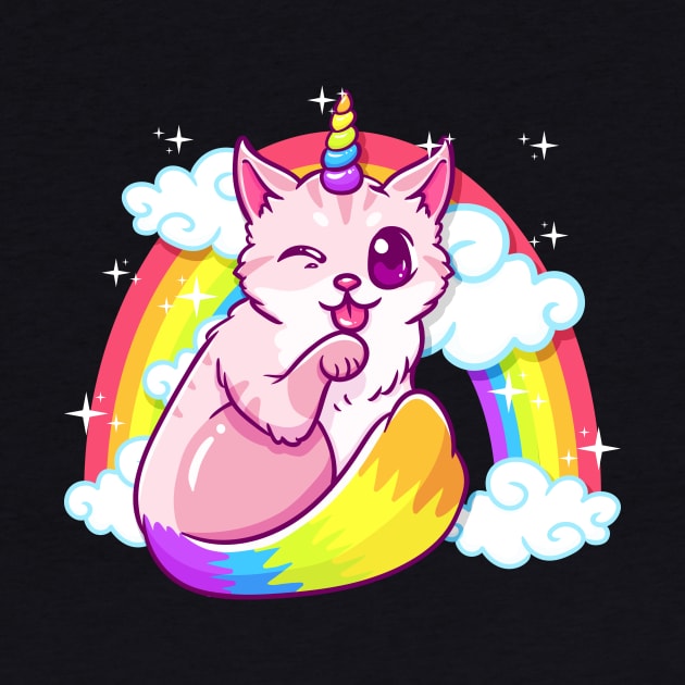 Rainbow Meowgical Caticorn Majestic Cat Unicorn by theperfectpresents